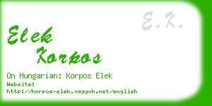 elek korpos business card